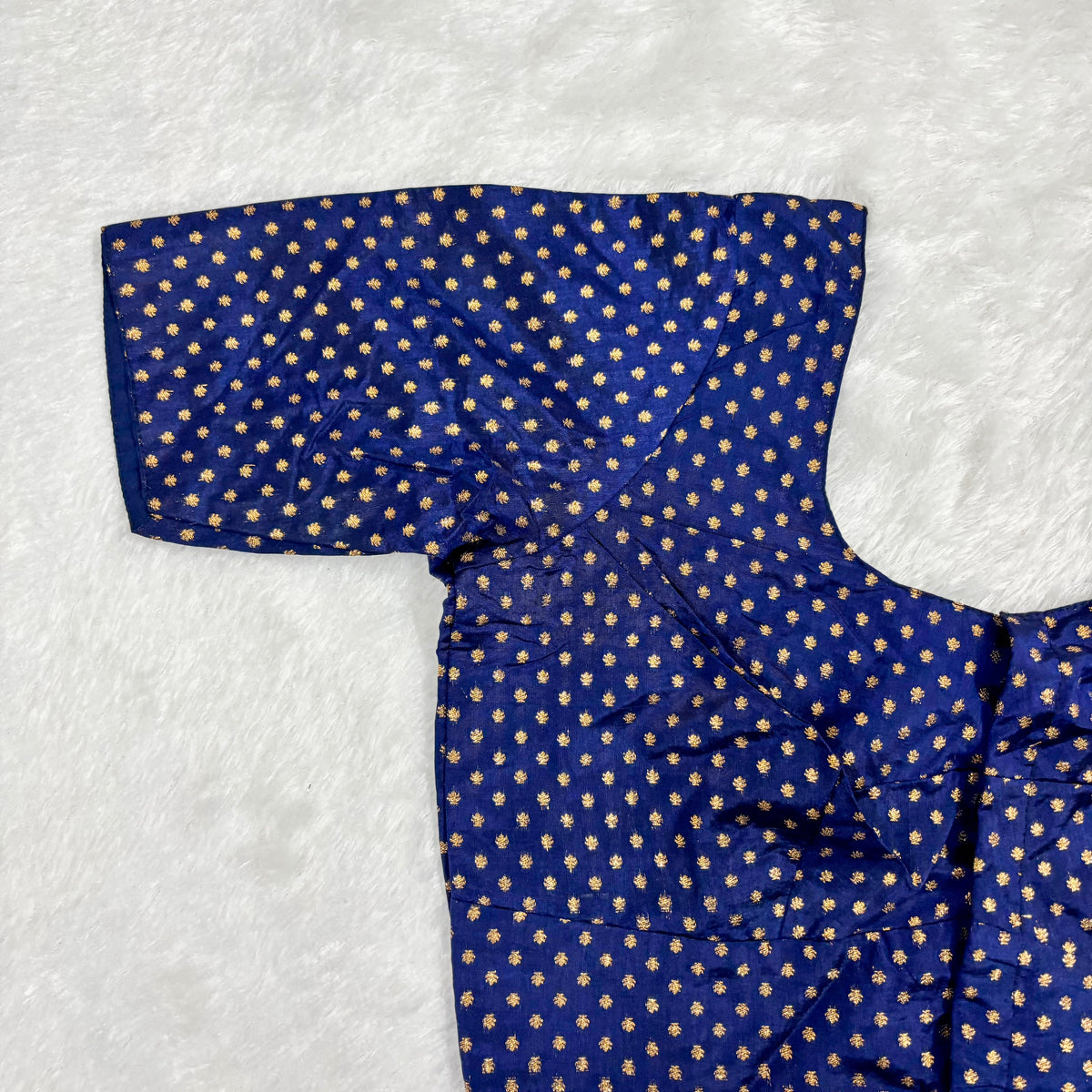 Kora Silk ELB Navy Blue with Gold Dots