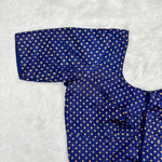 Kora Silk ELB Navy Blue with Gold Dots