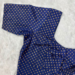 Kora Silk ELB Navy Blue with Gold Dots