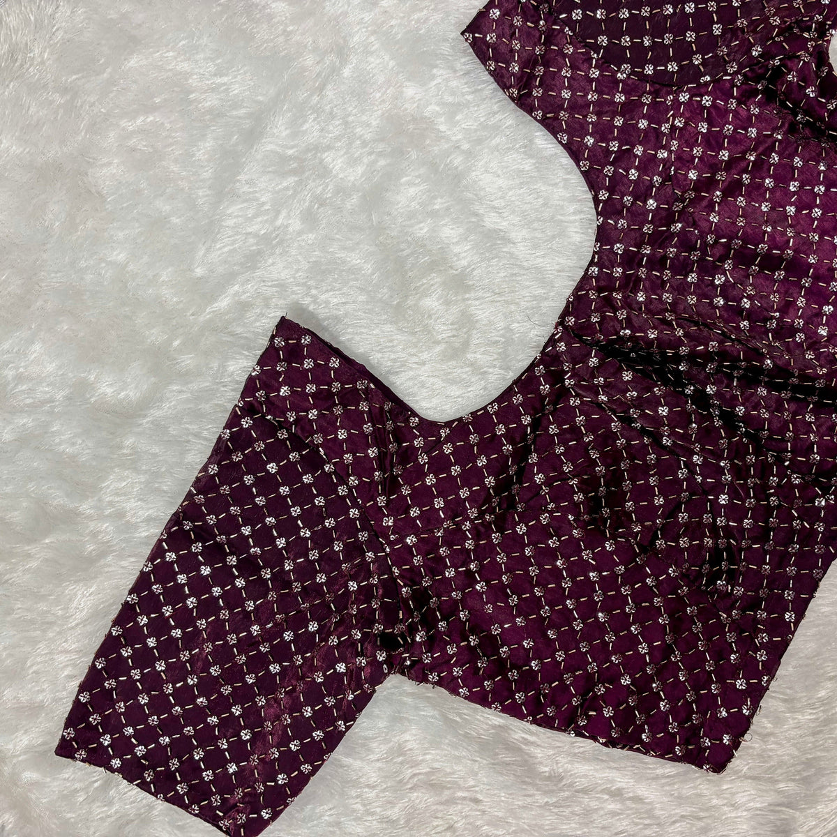 Dark Violet Fendy Check Exclusive Ladies Blouse (ELB)