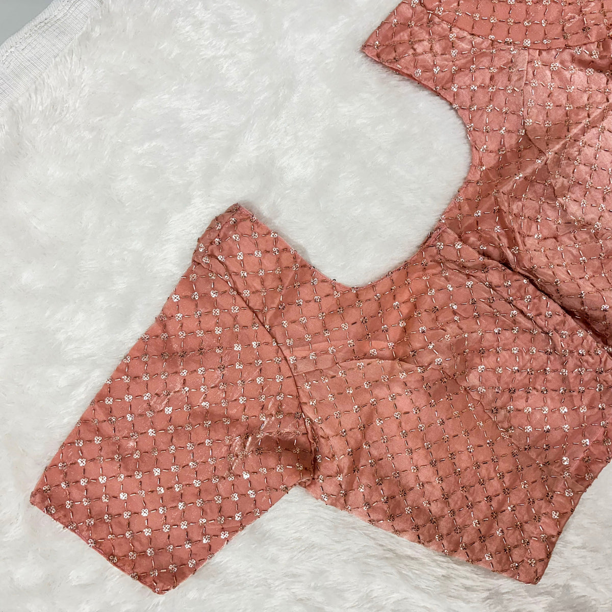 Blush Peach Fendy Check Exclusive Ladies Blouse (ELB)