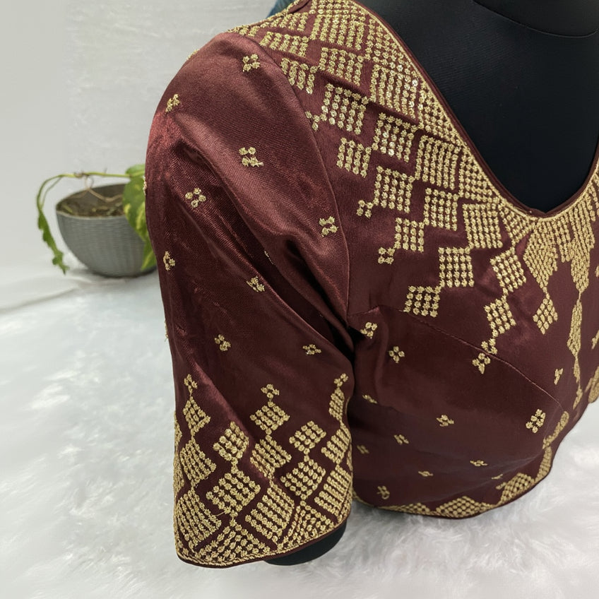Designer Blousewith Golden Detailing