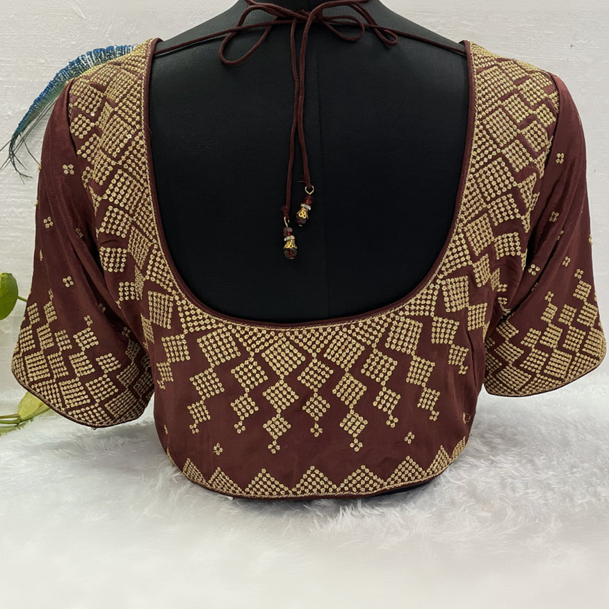 Designer Blousewith Golden Detailing