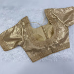 Designer Blouse in Champagne Gold with Golden Detailing