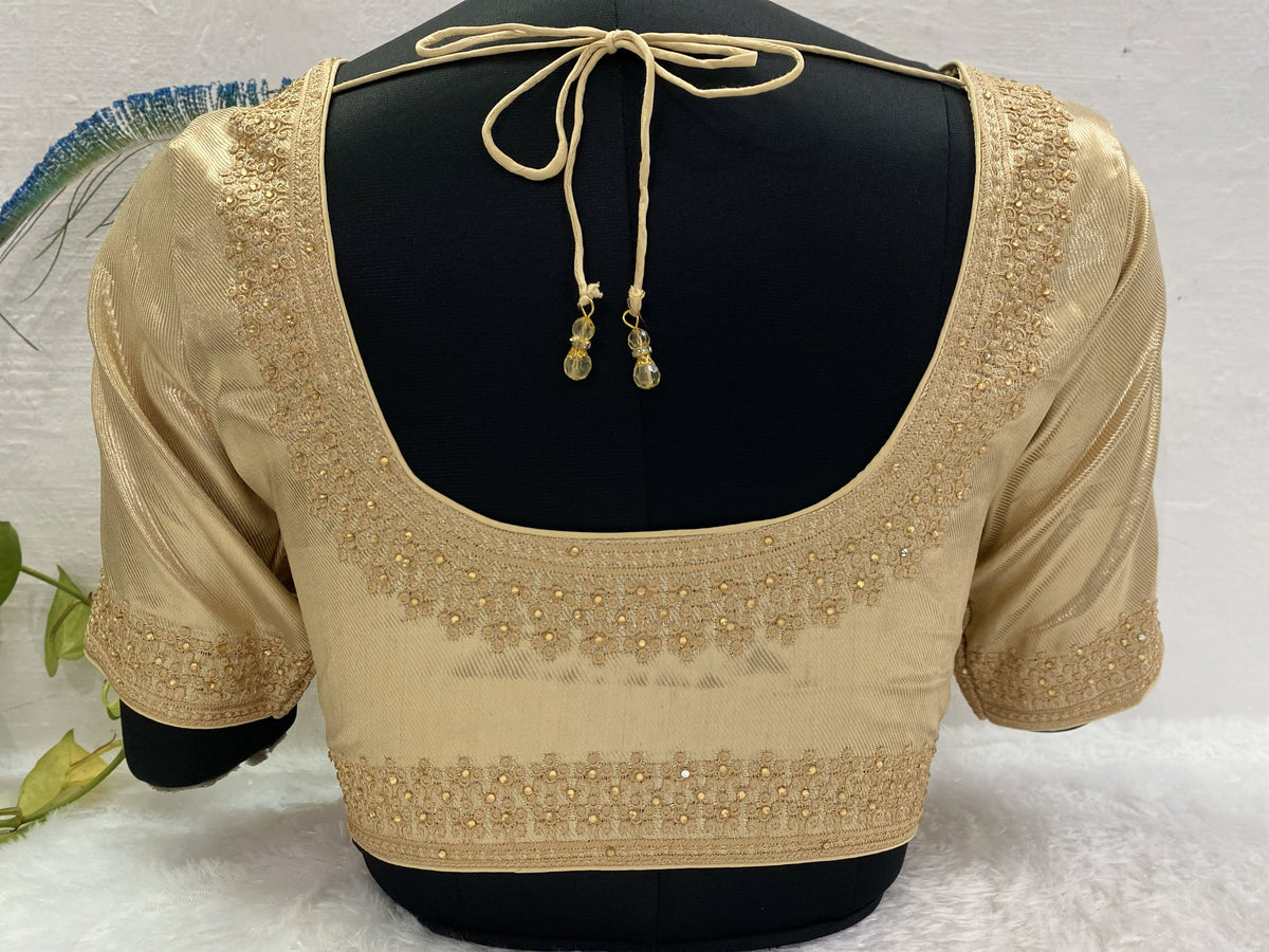 Gold Satin Designer Blouse