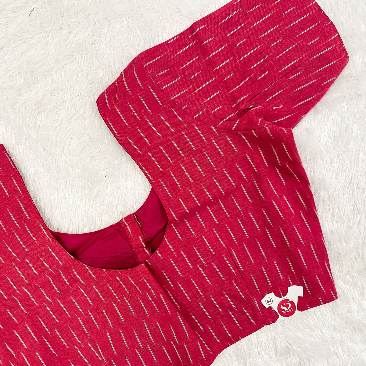 Everyday Wear Cotton Ikkat Blouse in Pink
