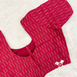 Everyday Wear Cotton Ikkat Blouse in Pink