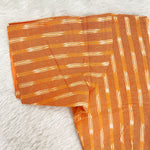 Everyday Wear Cotton Ikkat Blouse in Orange