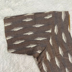 Everyday Cotton Ikkat Blouse in Brown & White