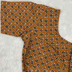 Everyday Wear Cotton Ajrak Print Blouse in Mustard Yellow