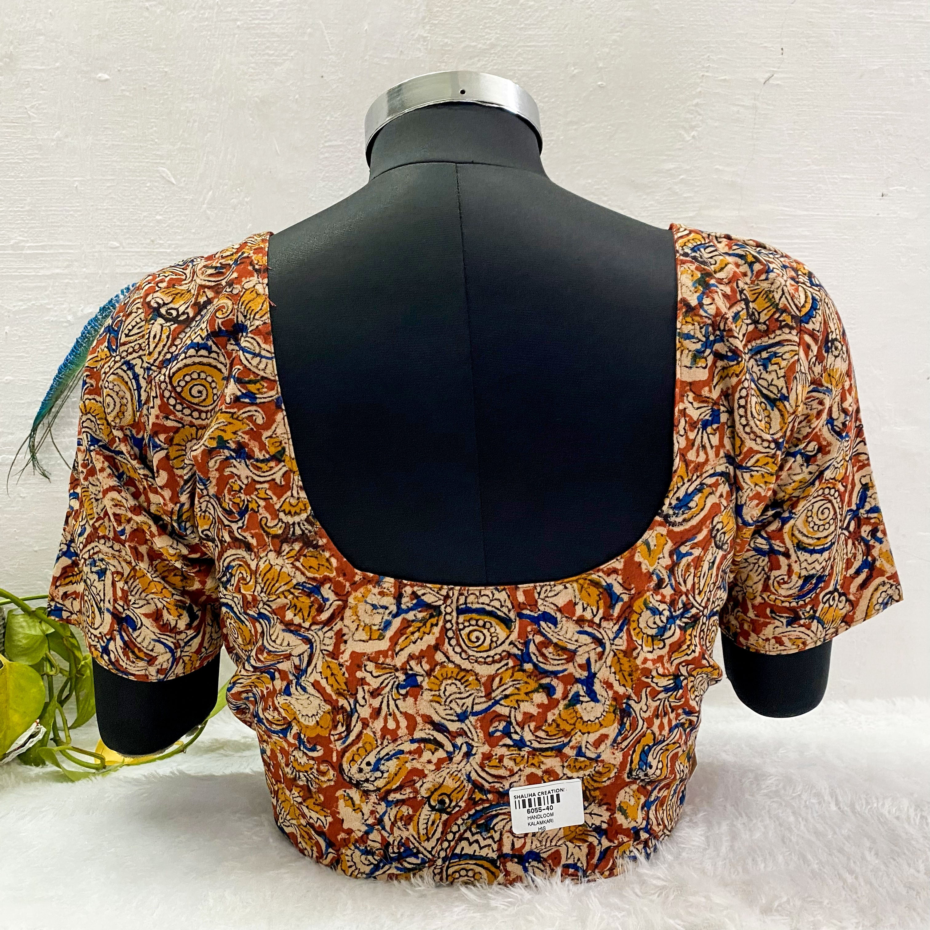 Everyday Cotton Handloom Kalam-Kari Blouse - Red