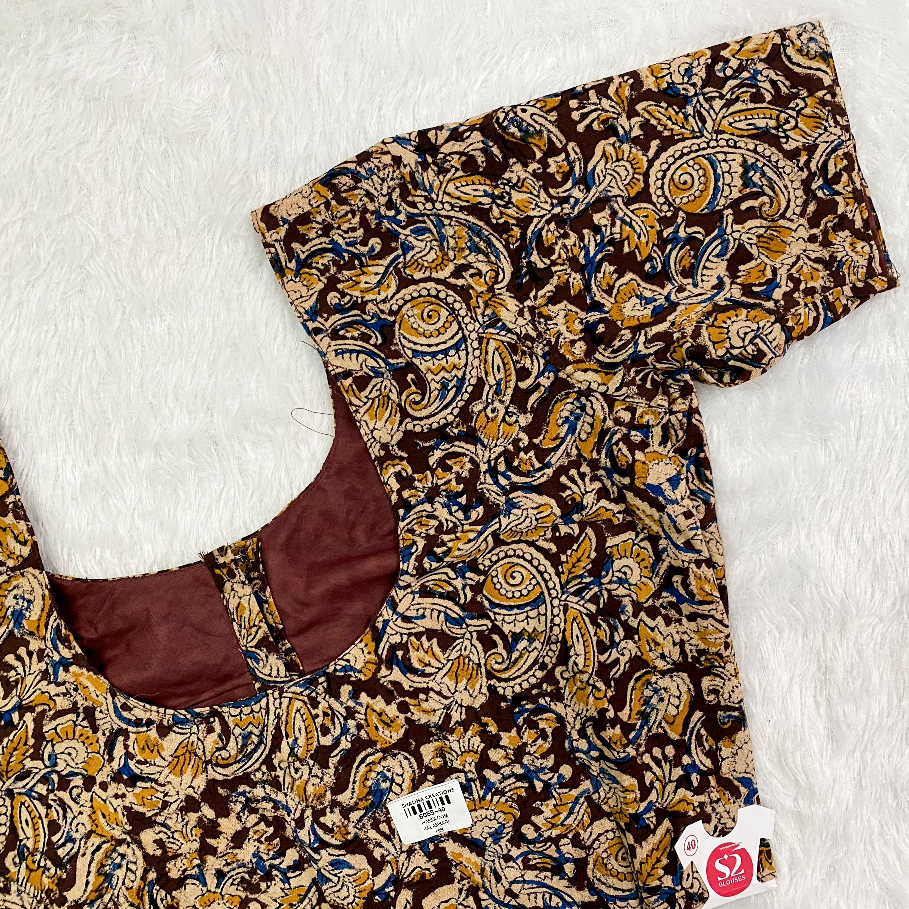 Everyday Cotton Handloom Kalam-Kari Blouse - Black