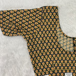 Everyday Wear Cotton Ajrak Print Blouse in Olive Green