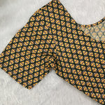 Everyday Wear Cotton Ajrak Print Blouse in Olive Green