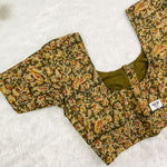 Everyday Cotton Handloom Kalamkari Blouse - Olive Green