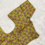 Everyday Wear Cotton Google Print Blouse in Olive Green
