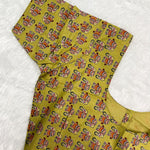 Everyday Wear Cotton Google Print Blouse in Olive Green
