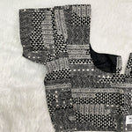 Everyday Wear Cotton Google Print Blouse in Black and White