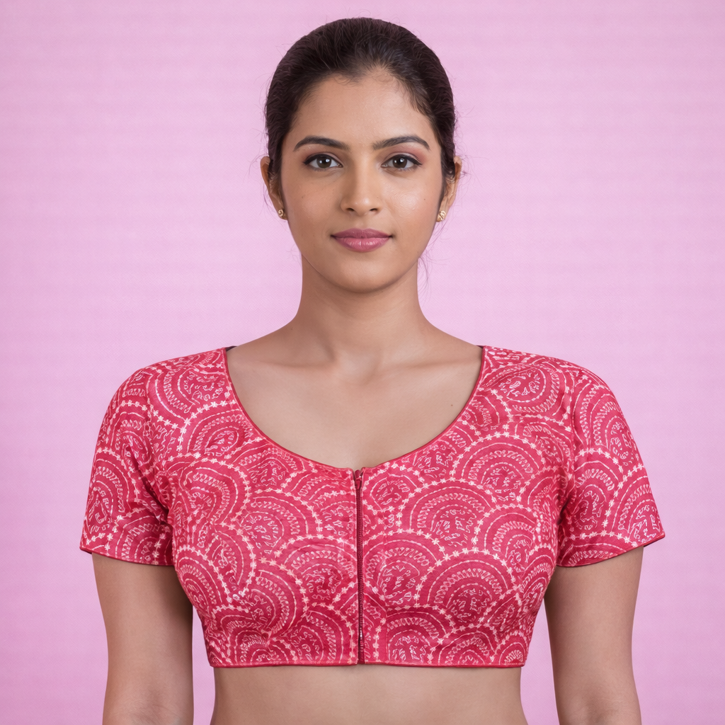 Malai Siply ELB Pink Work Wear-Silk Blouse