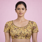 Padded Blouse Yellow with Floral Print