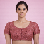 Pink Glitter Fendy Check Exclusive Ladies Blouse (ELB)