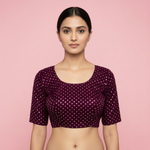 Dark Violet Fendy Check Exclusive Ladies Blouse (ELB)