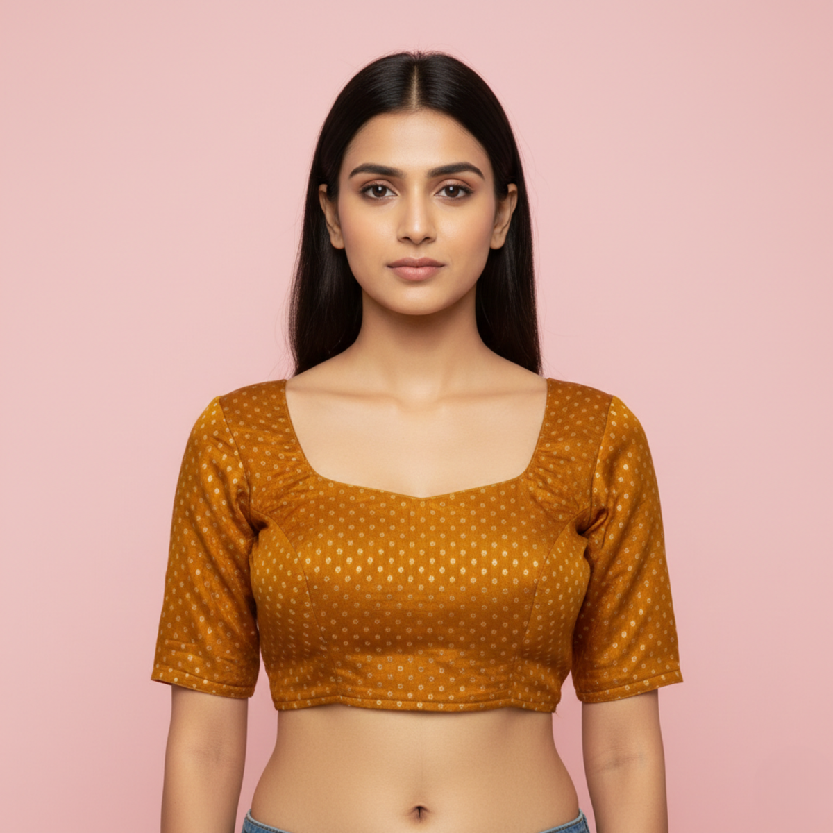 Kora Silk ELB Yellow with Gold Dots