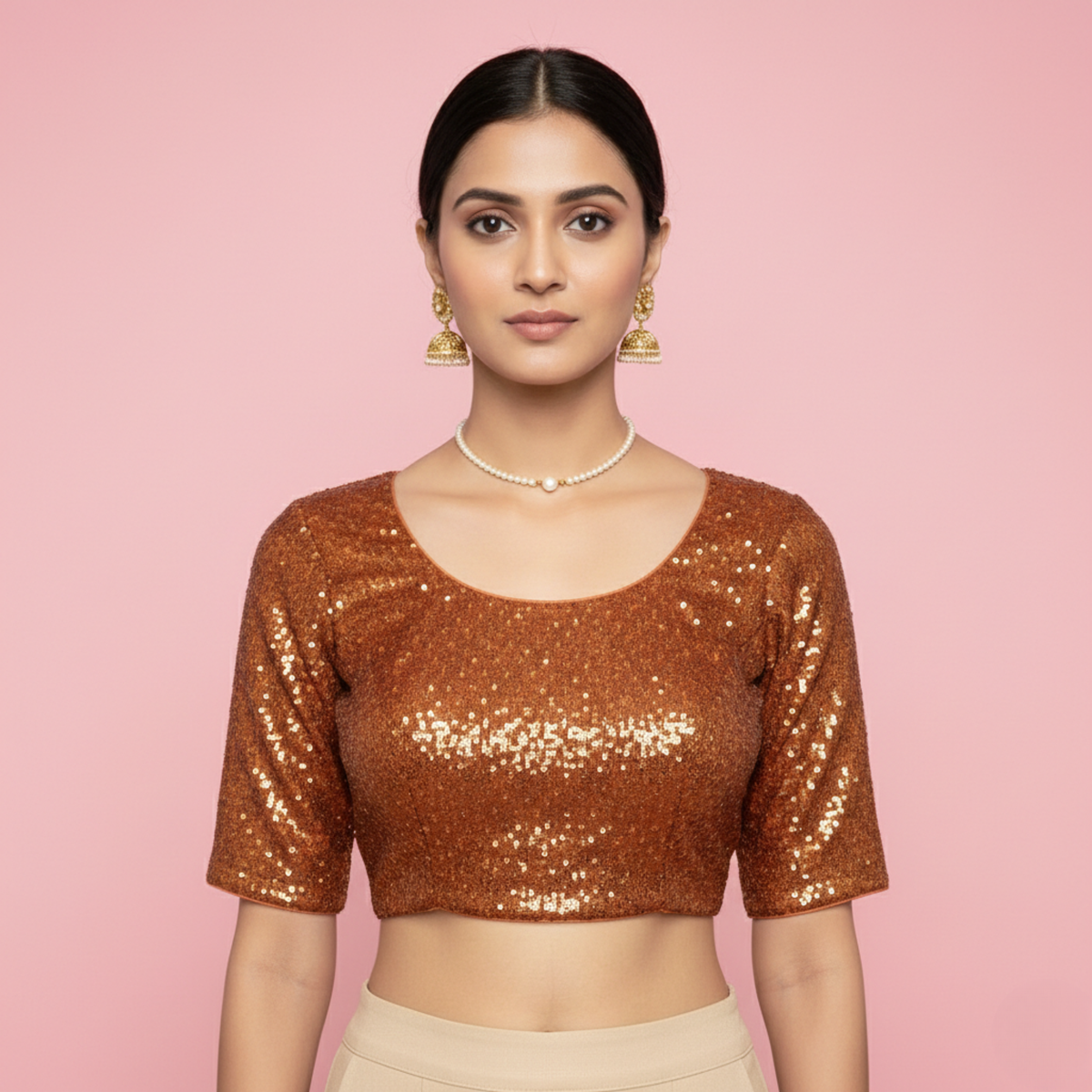 Zoba Copper Silk Blouse