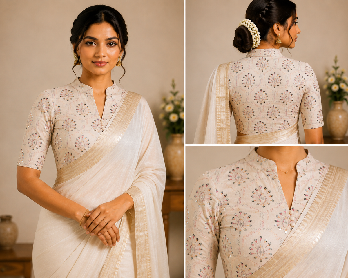 Khadi Cotton Collar Blouse